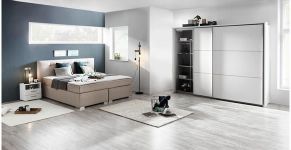 NACHTSCHRANK 45/47/35 cm  - Alufarben/Weiß, KONVENTIONELL, Holzwerkstoff/Kunststoff (45/47/35cm) - Carryhome