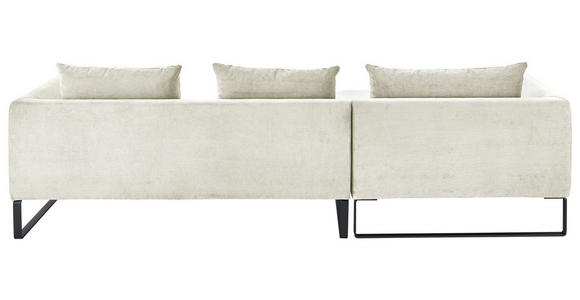 ECKSOFA in Cord Weiß  - Schwarz/Weiß, KONVENTIONELL, Textil/Metall (178/284cm) - Hom`in