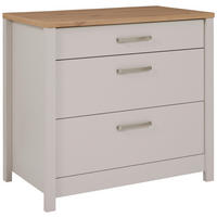 SCHUBKASTENUNTERSCHRANK 100/92/60 cm  in Kaschmir, Eiche Artisan  - Kaschmir/Silberfarben, ROMANTIK / LANDHAUS, Holzwerkstoff/Metall (100/92/60cm) - home24