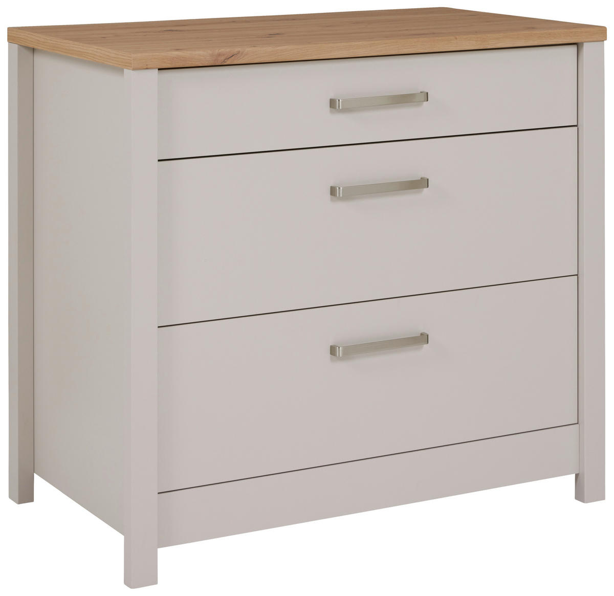 SCHUBKASTENUNTERSCHRANK 100/92/60 cm  in Kaschmir, Eiche Artisan  - Kaschmir/Silberfarben, ROMANTIK / LANDHAUS, Holzwerkstoff/Metall (100/92/60cm) - home24