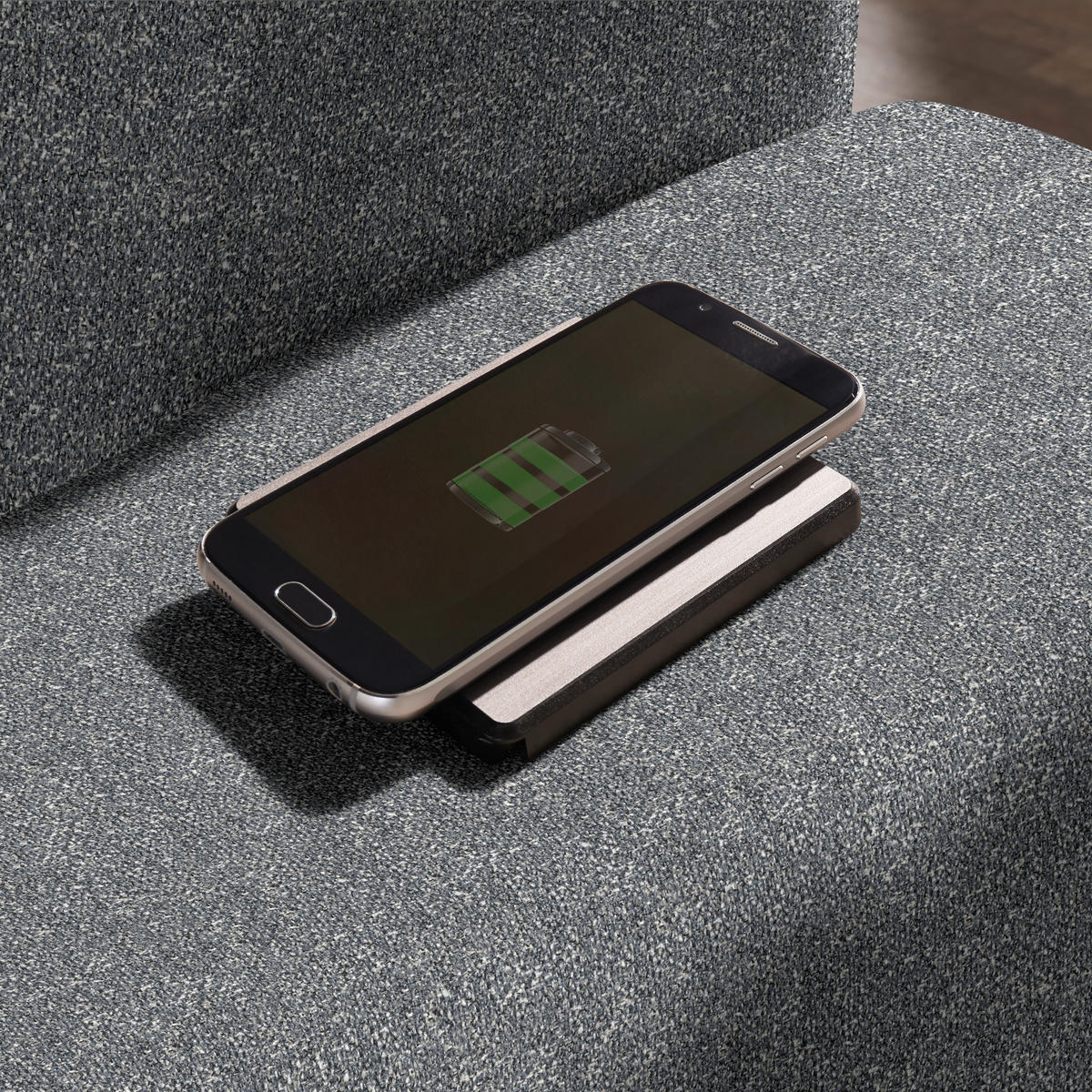 ECKSOFA  in Mikrovelours Grau  288/205 cm  - Alufarben/Grau, Design, Textil (288/205cm) - Sedda