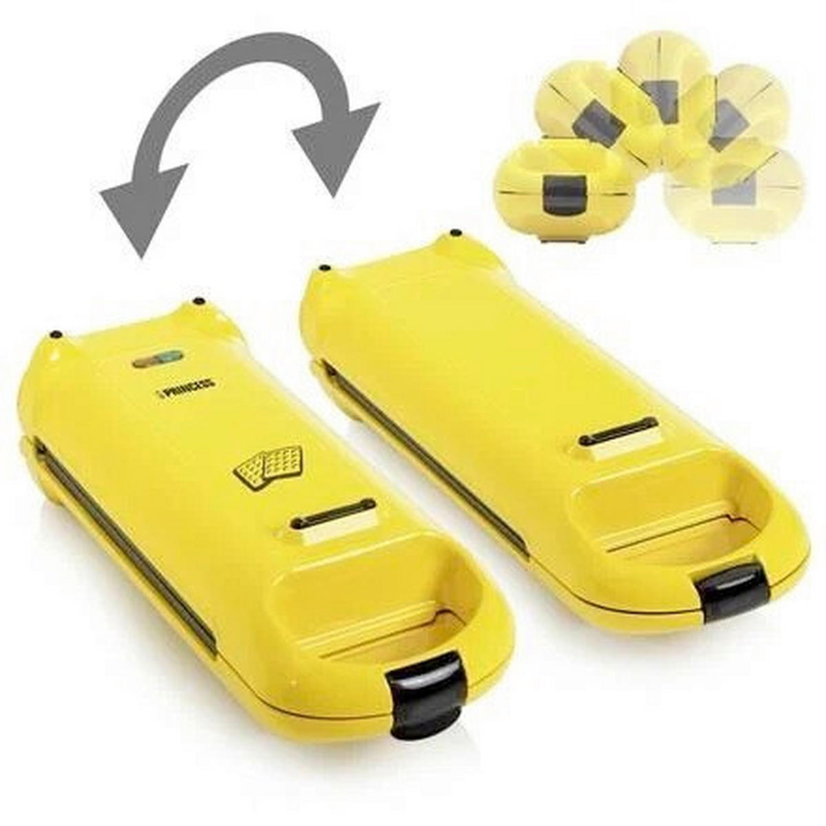 PEKAČ ZA VAFLJE - rumena, Basics, kovina/umetna masa (15.8/13.2/34cm)