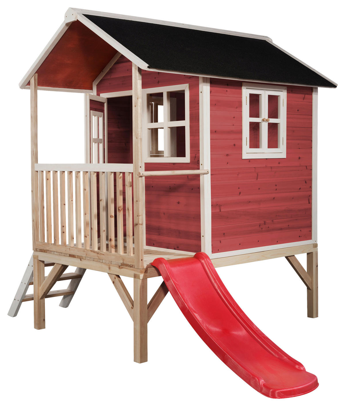 SPIELHAUS EXIT LOFT 300 ROT  - Rot, KONVENTIONELL, Holz (369/190/215cm) - EXIT Toys