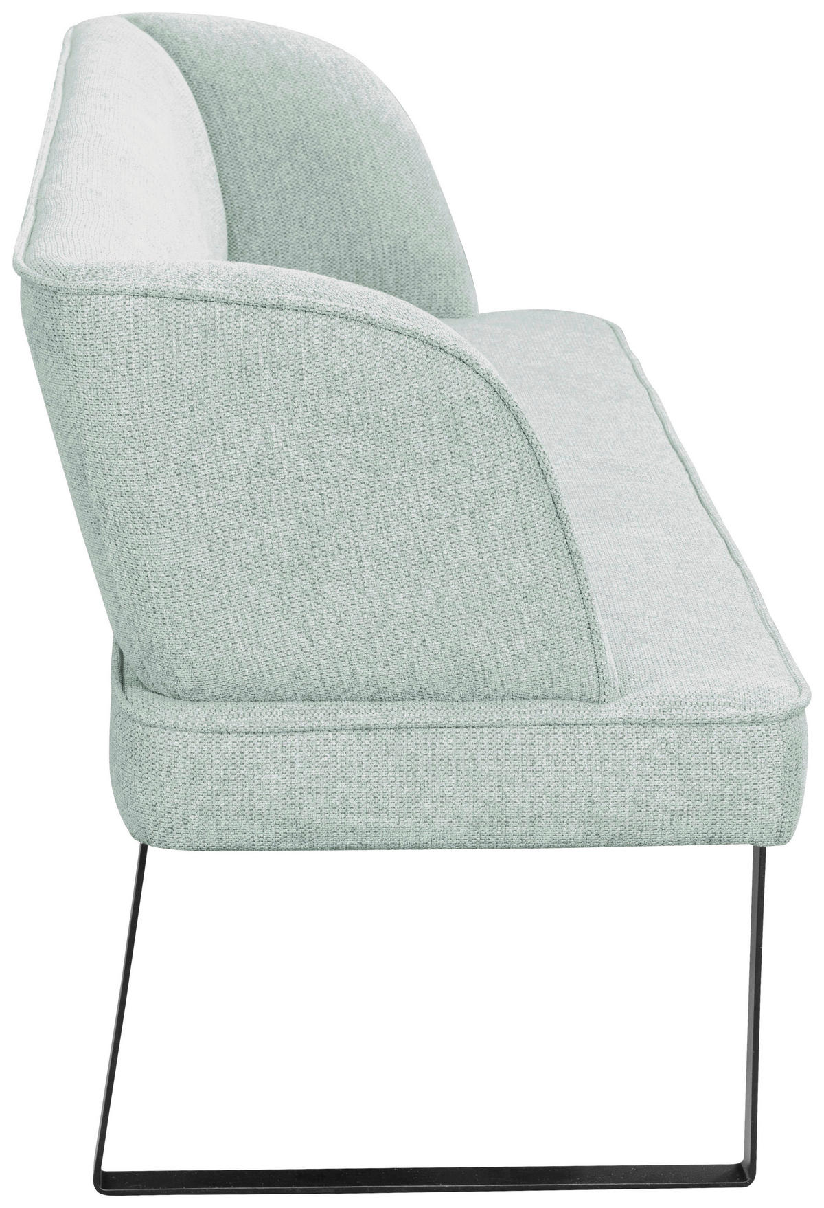 SITZBANK 205/91/66 cm Webstoff Schwarz, Türkis  - Türkis/Schwarz, Design, Textil/Metall (205/91/66cm) - Novel