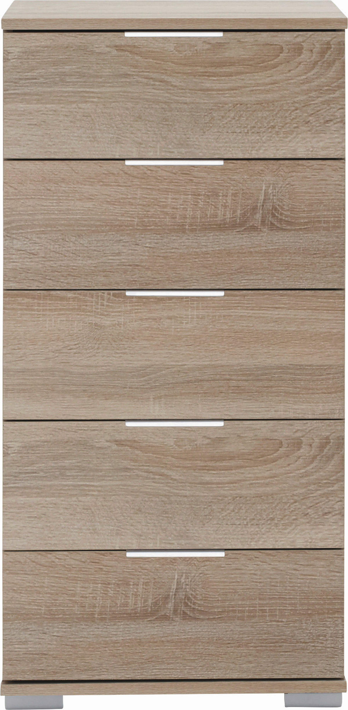 KOMMODE  in 49/102/41 cm  - Eichefarben/Alufarben, Design, Holzwerkstoff/Kunststoff (49/102/41cm) - Livetastic