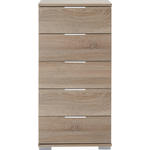 KOMMODE  in 49/102/41 cm  - Eichefarben/Alufarben, Design, Holzwerkstoff/Kunststoff (49/102/41cm) - Carryhome