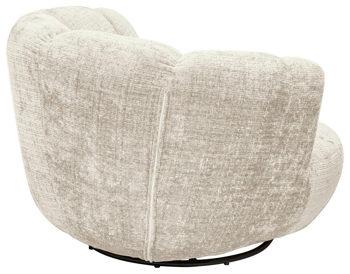 SESSEL in Chenille Beige  - Beige/Schwarz, Konventionell, Textil/Metall (101/69/107cm) - MID.YOU