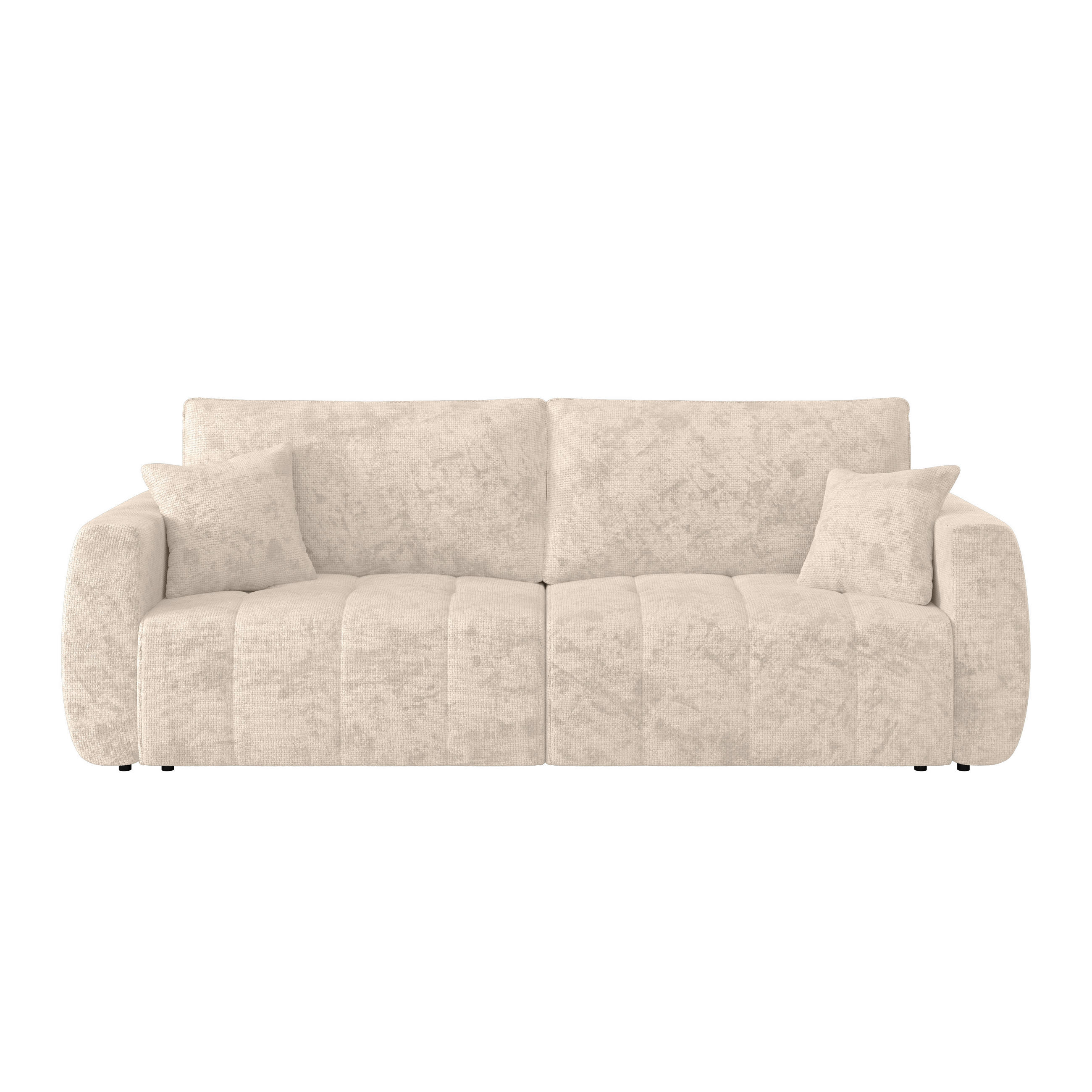 SCHLAFSOFA  mit Bettkasten erhältlich, Stoffauswahl, Liegefunktion, Schlafen auf Sitzhöhe, Bettfunktion erhältlich, Rücken echt, Armteil links, Armteil rechts Webstoff Weiß  - Schwarz/Weiß, MODERN, Holz/Textil (245/74-90/104cm) - MID.YOU