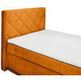 BOXSPRINGBETT 140/200 cm  in Cognac  - Cognac/Schwarz, KONVENTIONELL, Kunststoff/Textil (140/200cm) - Xora
