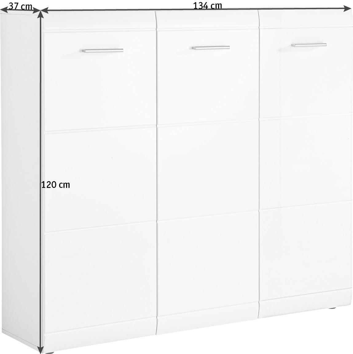 SCHUHSCHRANK Weiß  - Silberfarben/Weiß, Design, Holzwerkstoff/Kunststoff (134/120/36cm) - Carryhome