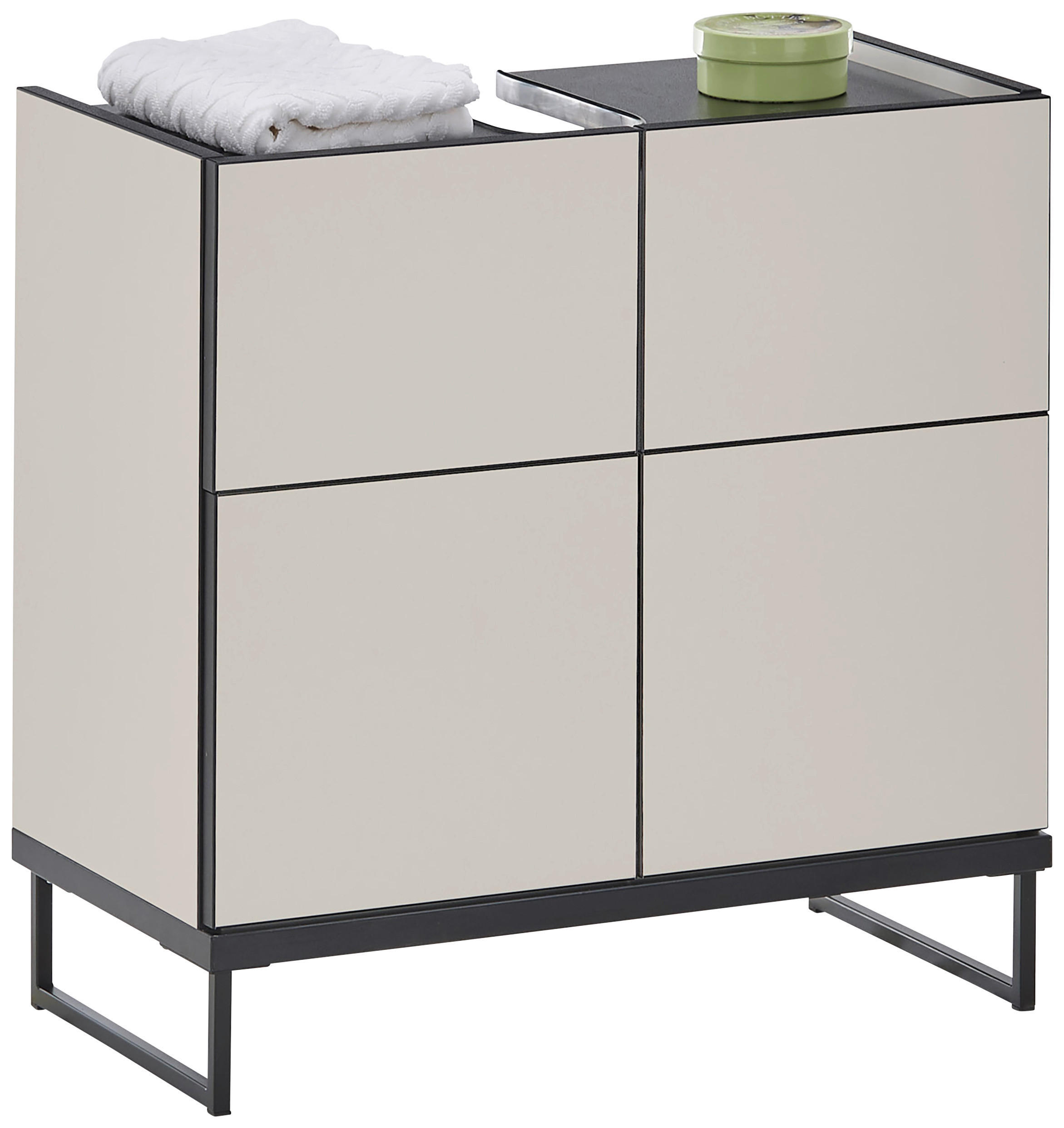 WASCHBECKENUNTERSCHRANK 60/59,4/31 cm  - Kaschmir/Schwarz, Basics, Holzwerkstoff/Metall (60/59,4/31cm) - MID.YOU