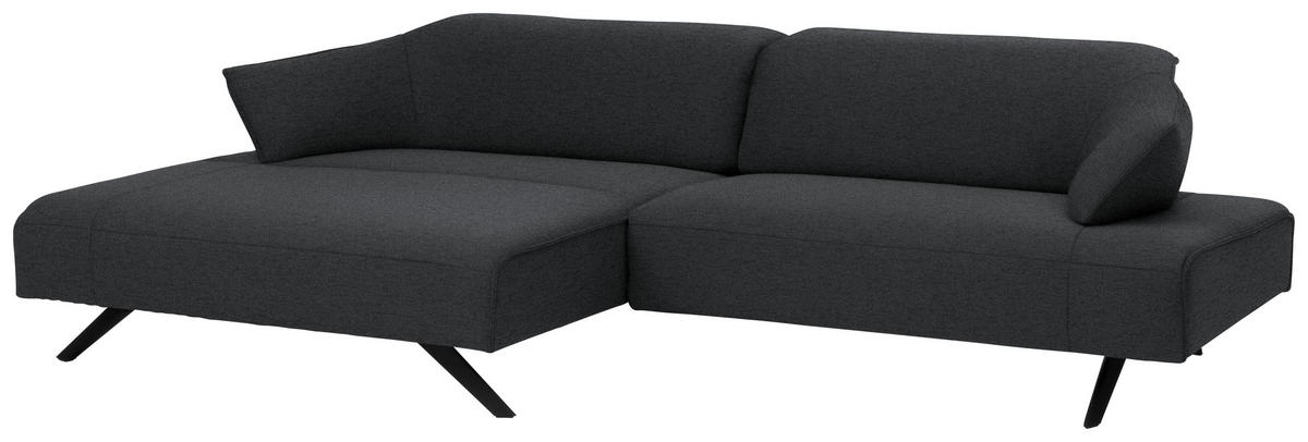 ECKSOFA in Struktur Grau  165/276 cm  - Anthrazit/Grau, Design, Textil/Metall (165/276cm) - Himolla