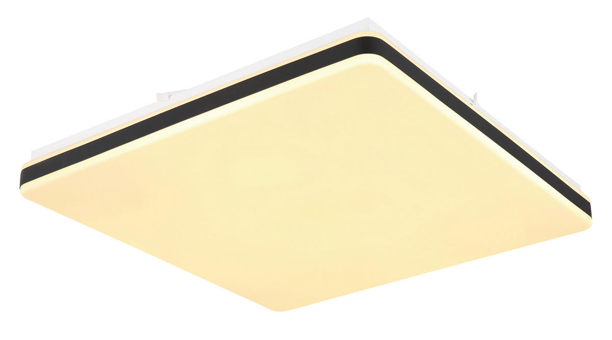 LED-DECKENLEUCHTE ULLY 48,5/48,5/6,6 cm   - Schwarz/Weiß, KONVENTIONELL, Kunststoff/Metall (48,5/48,5/6,6cm) - Globo