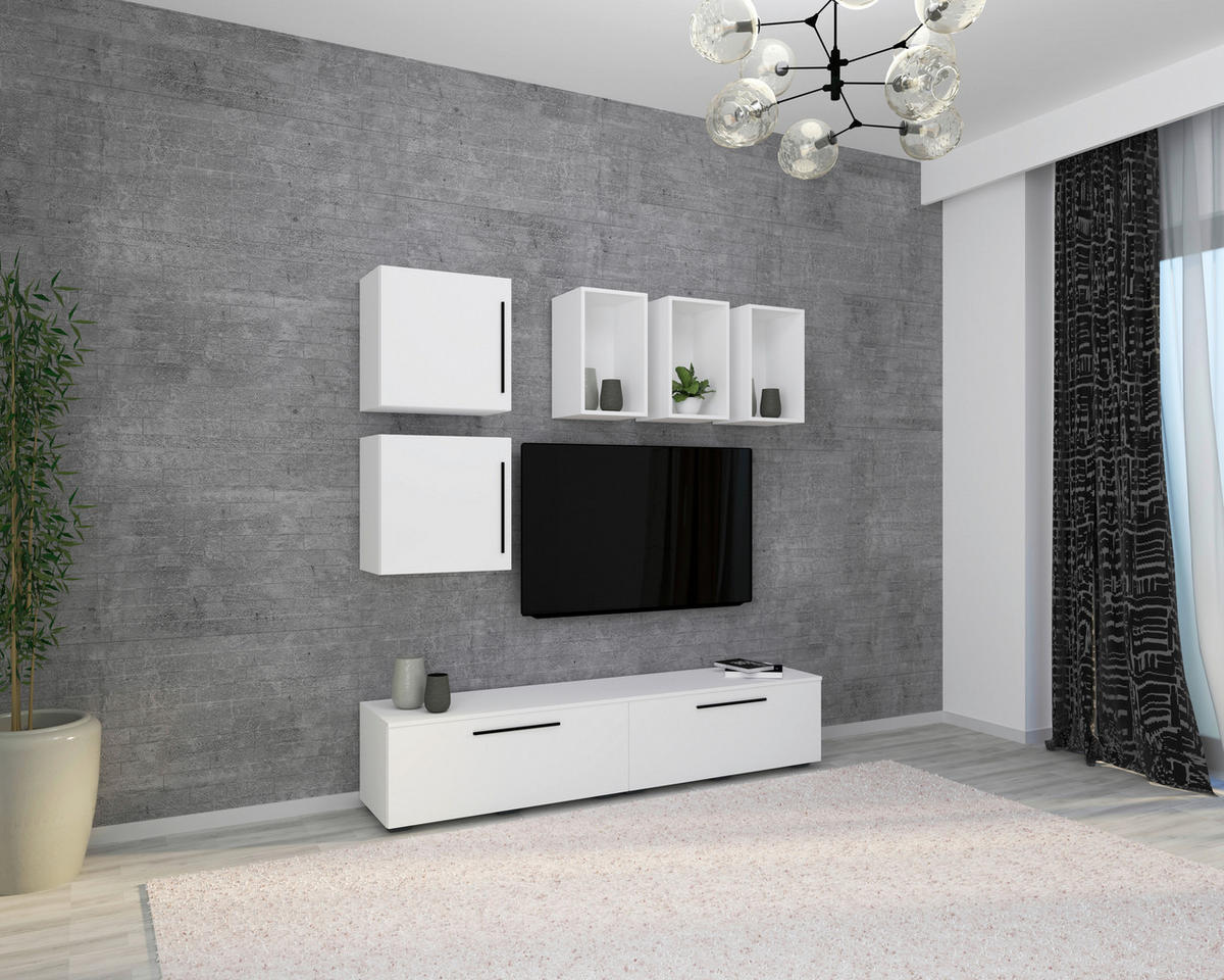 HYLLKOMBINATION  i vit  190/200/40 cm  - vit/svart, Modern, trämaterial/plast (190/200/40cm) - MID.YOU