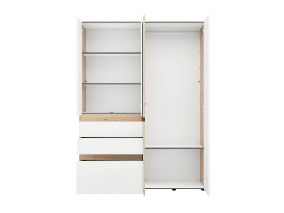 ORMAR ZA ODJEĆU bijela, hrast Artisan   - bijela/hrast Artisan, Moderno, drvni materijal (155/207,5/52cm)