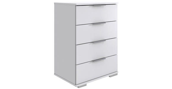 NACHTKÄSTCHEN 52/74/38 cm  in Weiß  - Alufarben/Weiß, Design, Holzwerkstoff/Kunststoff (52/74/38cm) - Carryhome