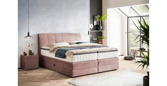 BOXSPRINGBETT 180/200 cm  in Hellrosa  - Wengefarben/Hellrosa, KONVENTIONELL, Holz/Textil (180/200cm) - Novel