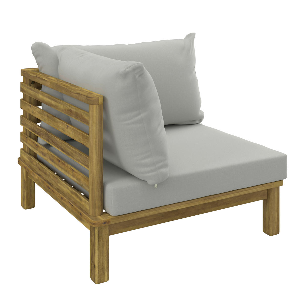 LOUNGEECKTEIL - Greige/Akaziefarben, Natur, Holz (75/59/75cm) - Ambia Garden