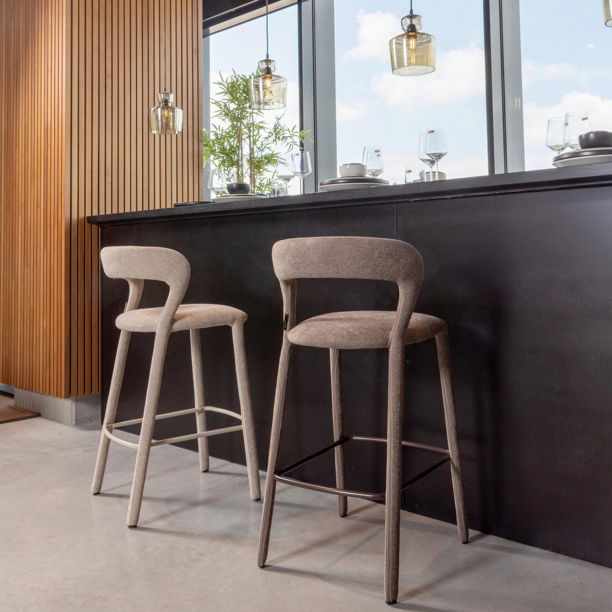 BARHOCKER in Textil Sandfarben  - Sandfarben, MODERN, Textil (48/95/52cm) - Livetastic