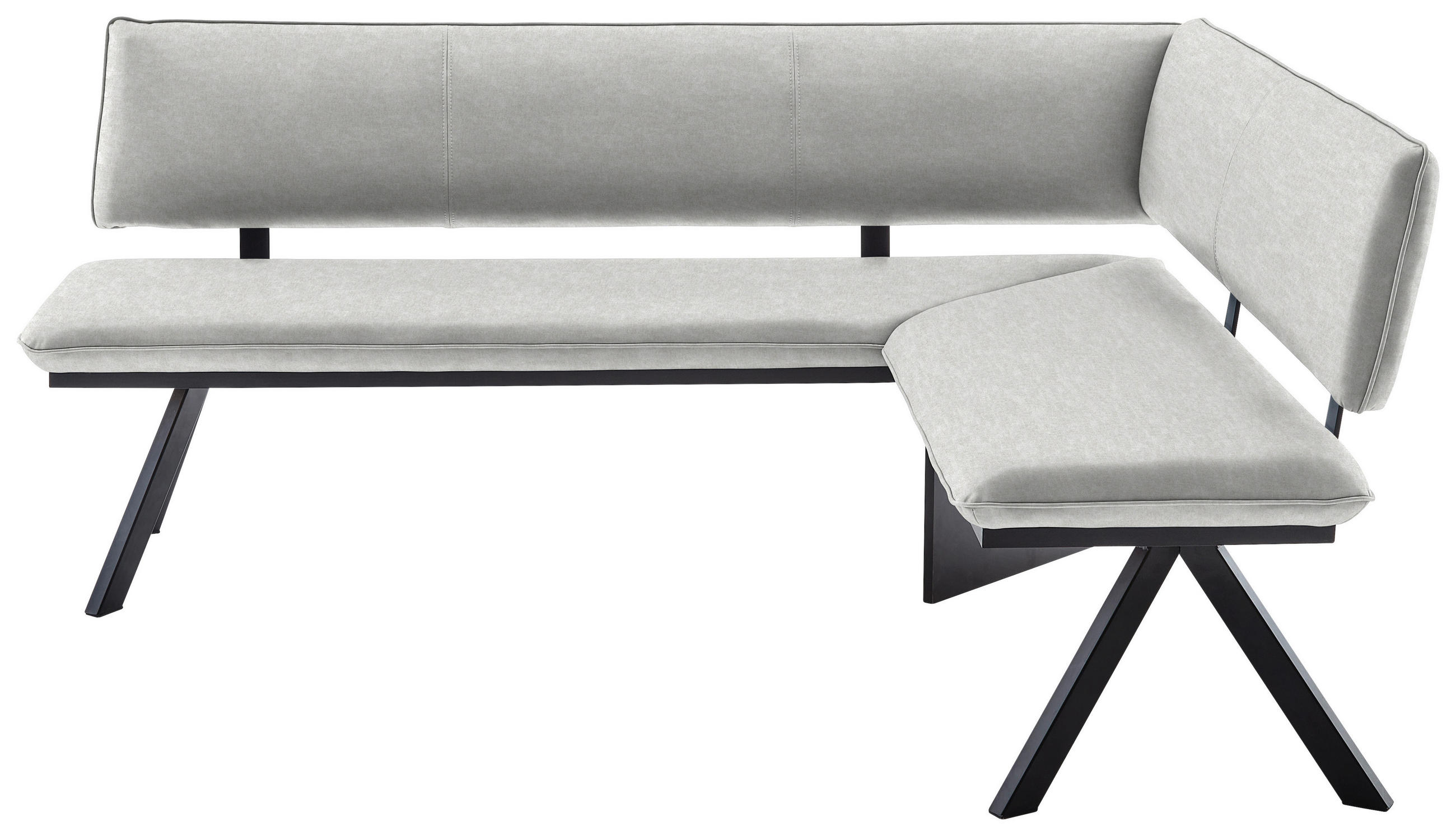 ECKBANK 180/140 cm  in Creme, Schwarz  - Creme/Schwarz, MODERN, Textil/Metall (180/140cm) - Cantus