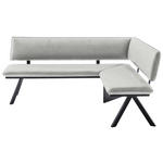 ECKBANK 180/140 cm  in Creme, Schwarz  - Creme/Schwarz, MODERN, Textil/Metall (180/140cm) - Cantus
