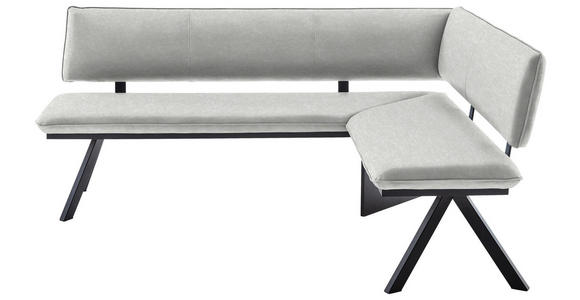 ECKBANK 180/140 cm in Creme, Schwarz - Creme/Schwarz, MODERN, Textil/Metall (180/140cm) - Cantus