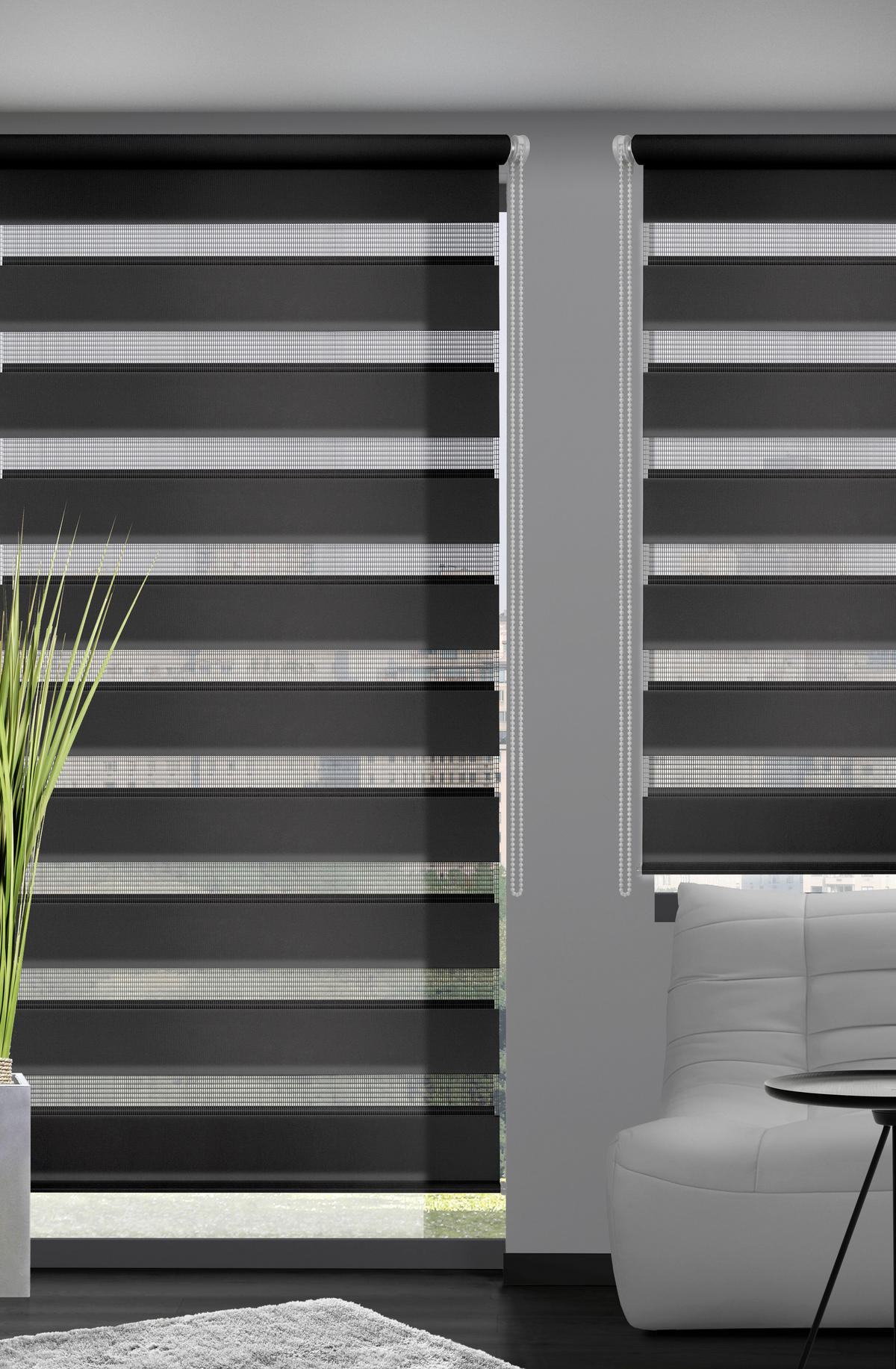 DOPPELROLLO 140/160 cm  - Anthrazit, Basics, Textil (140/160cm)