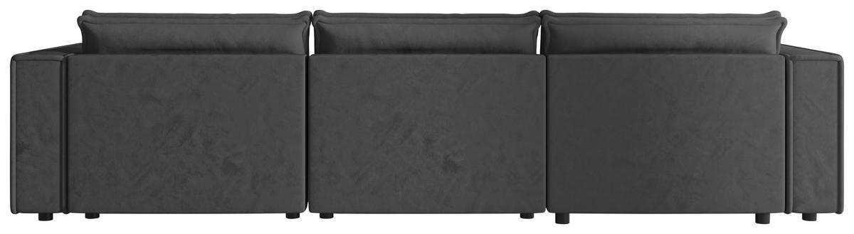 ECKSOFA Anthrazit Webstoff Zierkissen, Rückenkissen, Rücken echt  - Anthrazit/Schwarz, MODERN, Kunststoff/Textil (153/350cm) - Xora