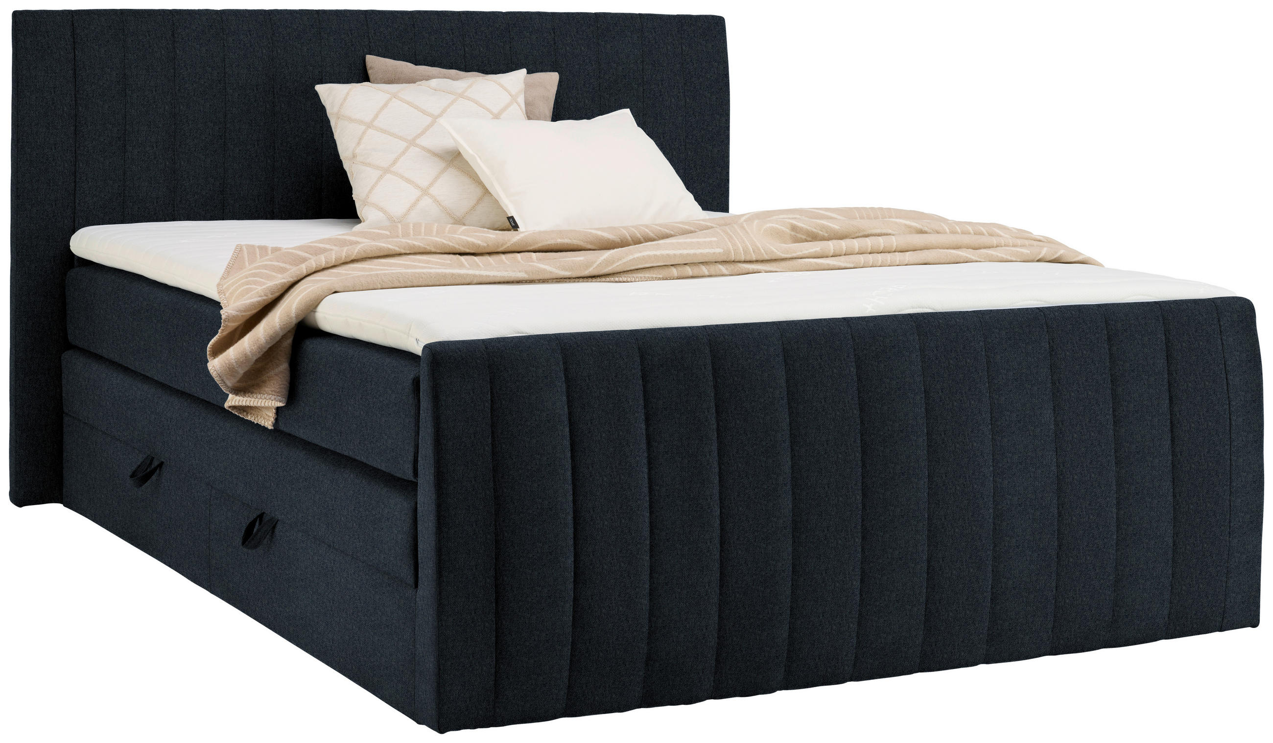 LIT BOXSPRING 160/200 cm  in Schwarz  - Schwarz, Konventionell, Kunststoff/Textil (160/200cm) - Carryhome