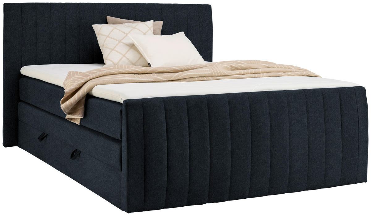 BOXSPRINGBETT 180/200 cm  in Schwarz  - Schwarz, KONVENTIONELL, Kunststoff/Textil (180/200cm) - Boxxx