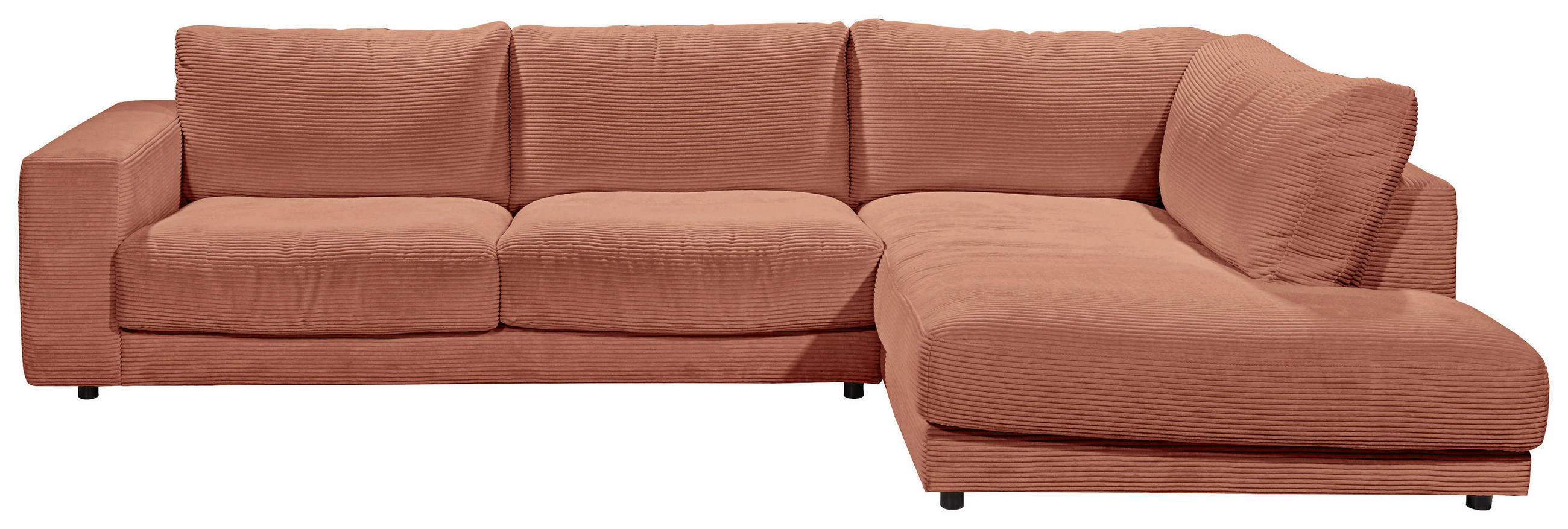ECKSOFA in Cord Rostfarben  - Rostfarben/Schwarz, Design, Kunststoff/Textil (325/224cm) - Hom`in