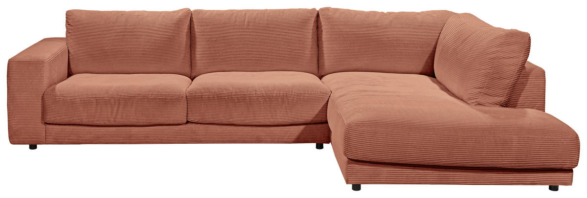 ECKSOFA in Cord Rostfarben  - Rostfarben/Schwarz, Design, Kunststoff/Textil (325/224cm) - Hom`in