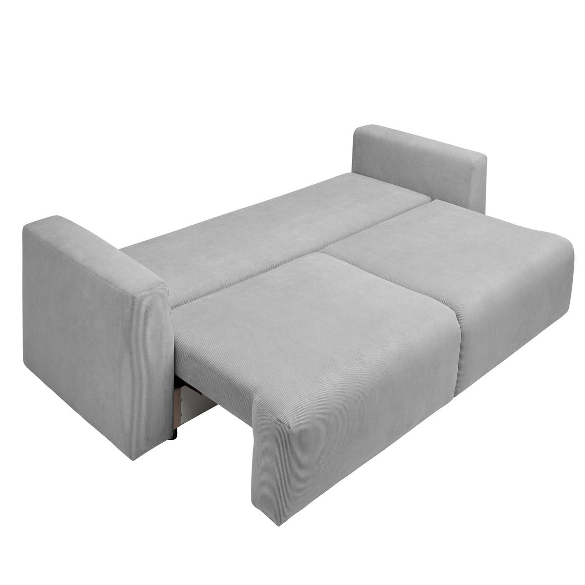 SCHLAFSOFA in Cord Silberfarben  - Silberfarben/Schwarz, Design, Kunststoff/Textil (250/92/105cm) - Carryhome