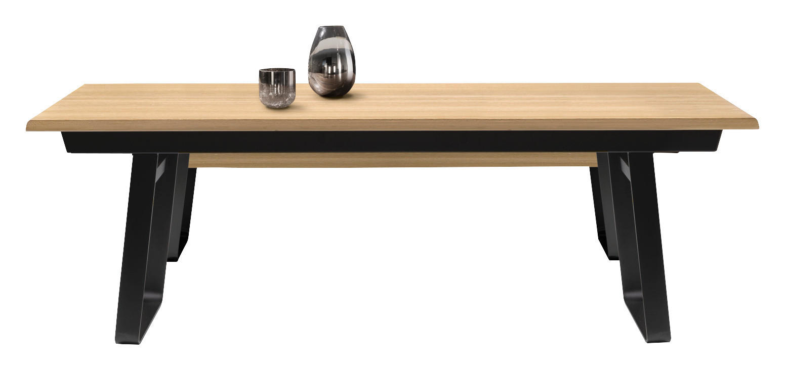 ESSTISCH in Holz, Metall 200-320/100/75 cm  - Eiche Bianco/Schwarz, Design, Holz/Metall (200-320/100/75cm) - TEAM 7