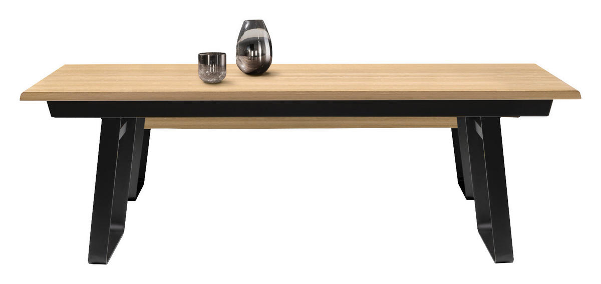 ESSTISCH in Holz, Metall 225-345/100/75 cm  - Eiche Bianco/Schwarz, Design, Holz/Metall (225-345/100/75cm) - TEAM 7