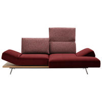 ECKSOFA Flachgewebe Rot  - Chromfarben/Rot, Design, Holz/Textil (240/132cm) - Koinor