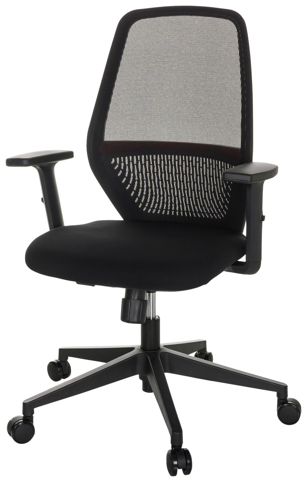DREHSTUHL Netzbespannung, Flachgewebe Schwarz  - Schwarz, Basics, Kunststoff/Textil (65/98/65cm) - MID.YOU