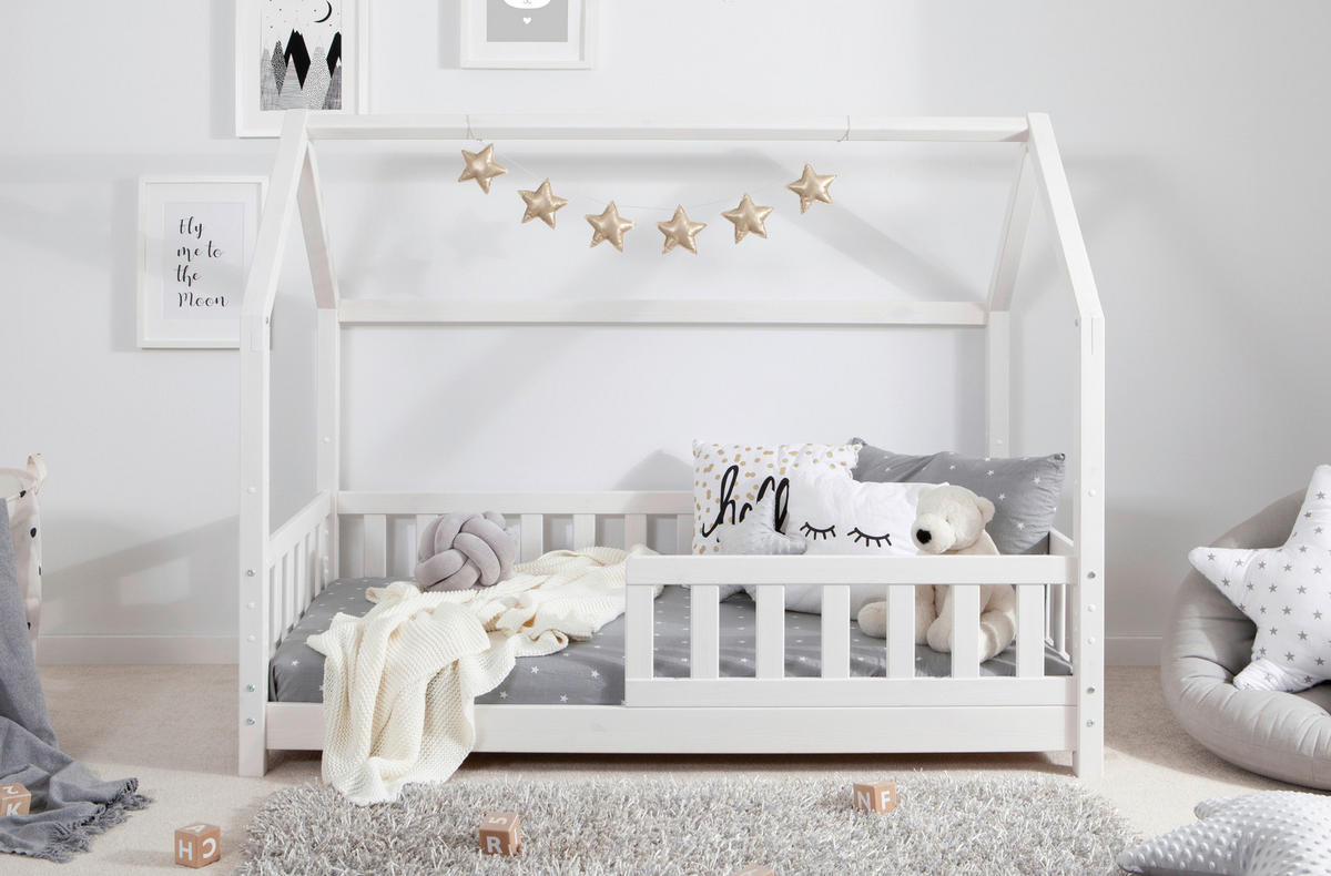 HAUSBETT 80/160 cm Weiss  - Weiss, Modern, Holz (80/160cm) - MID.YOU