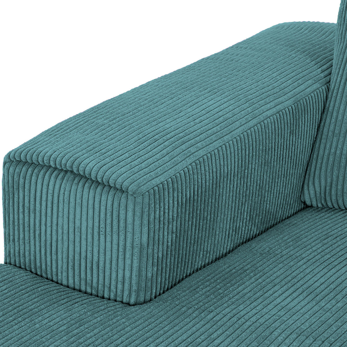 ECKSOFA in Cord Petrol  - Petrol/Schwarz, Konventionell, Textil/Metall (170/285cm) - Carryhome