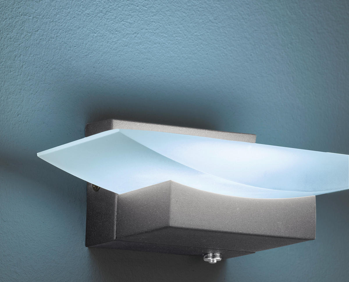 LED-WANDLEUCHTE - Weiss/Schwarz, Design, Glas/Metall (7/20/11cm) - Fischer & Honsel