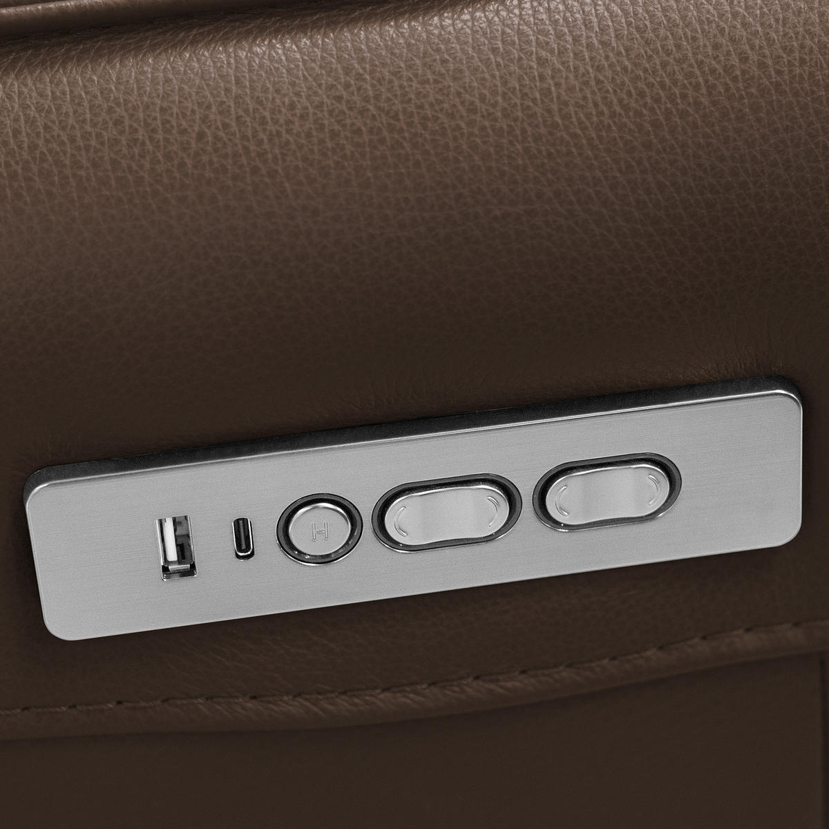 RELAXSESSEL Leder Braun  - Schwarz/Braun, Design, Leder/Metall (76/107/88cm) - Livetastic