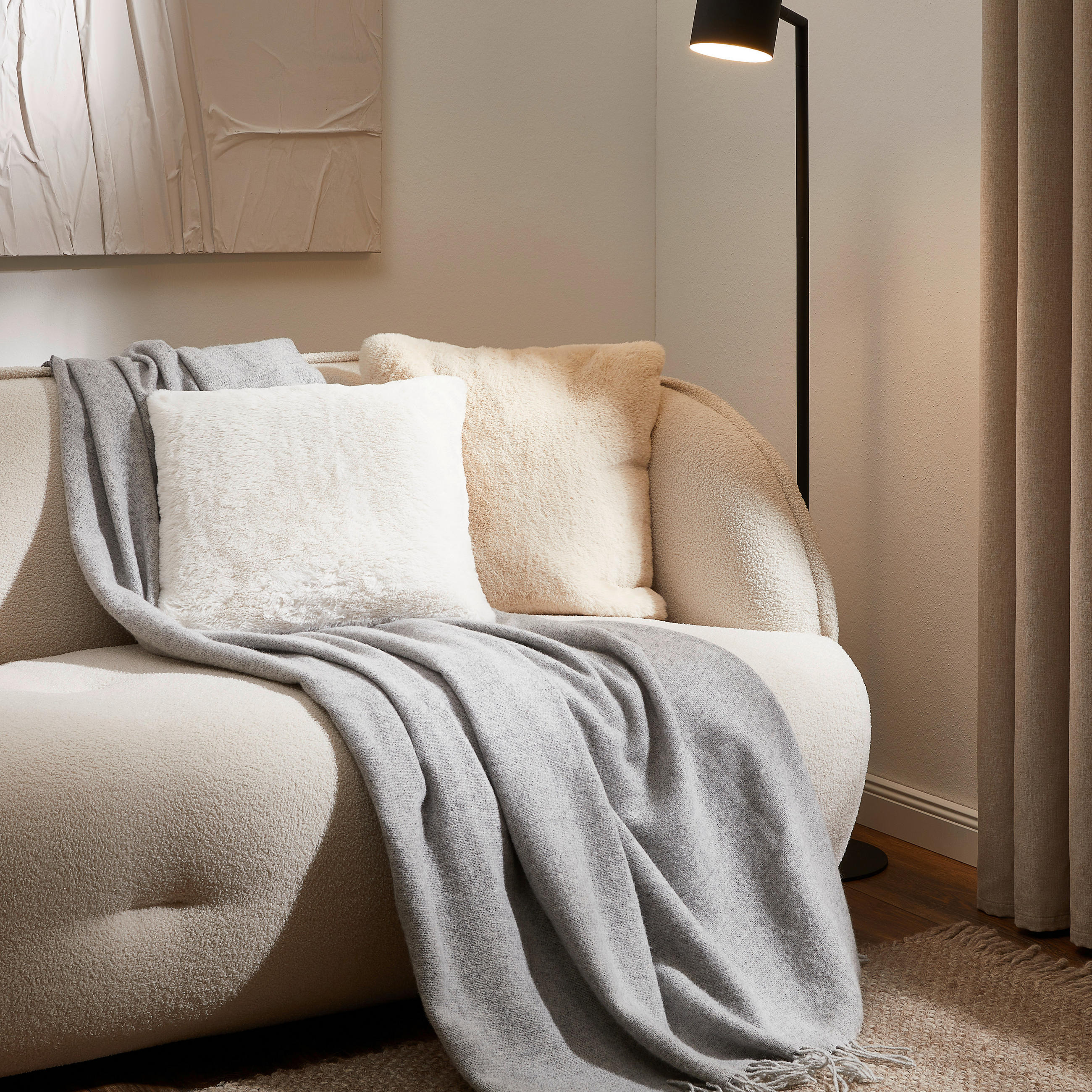 ZIERKISSEN 45/45 cm  - Beige, Basics, Textil (45/45cm)