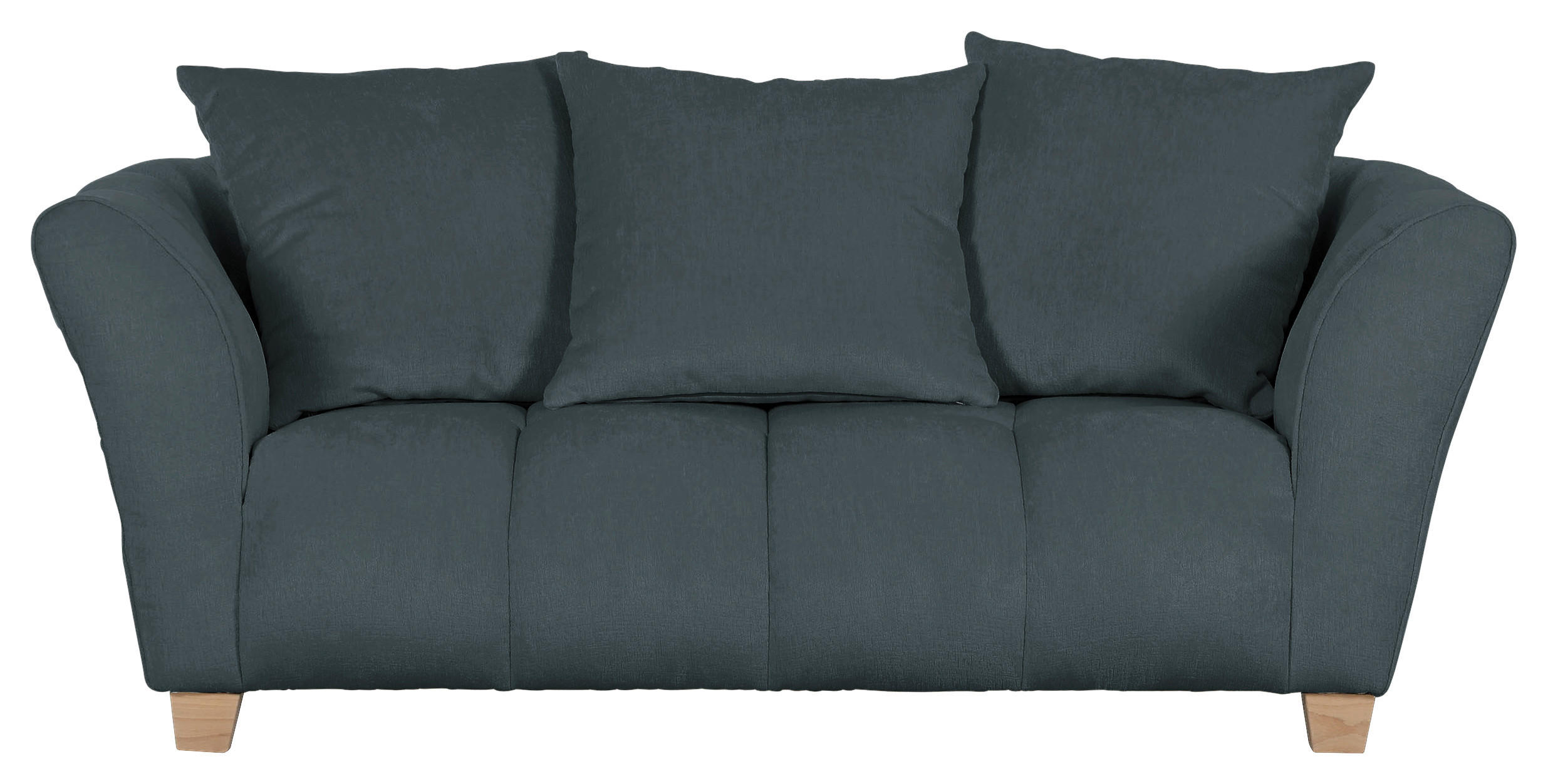 2-SITZER-SOFA  in Chenille Dunkelgrau  - Dunkelgrau/Naturfarben, KONVENTIONELL, Holz/Textil (185/72/95cm) - Milino