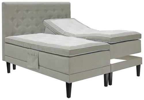 STÄLLBAR SÄNG  i ljusgrå   - ljusgrå/svart, Klassisk, metall/trä (180cm) - Best Price