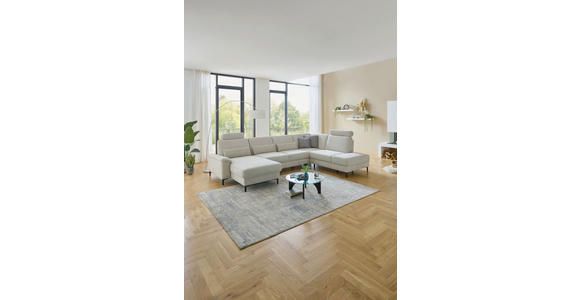 WOHNLANDSCHAFT Dieter Knoll Greige Chenille  - Greige/Schwarz, Design, Textil/Metall (175/349/235cm) - Dieter Knoll