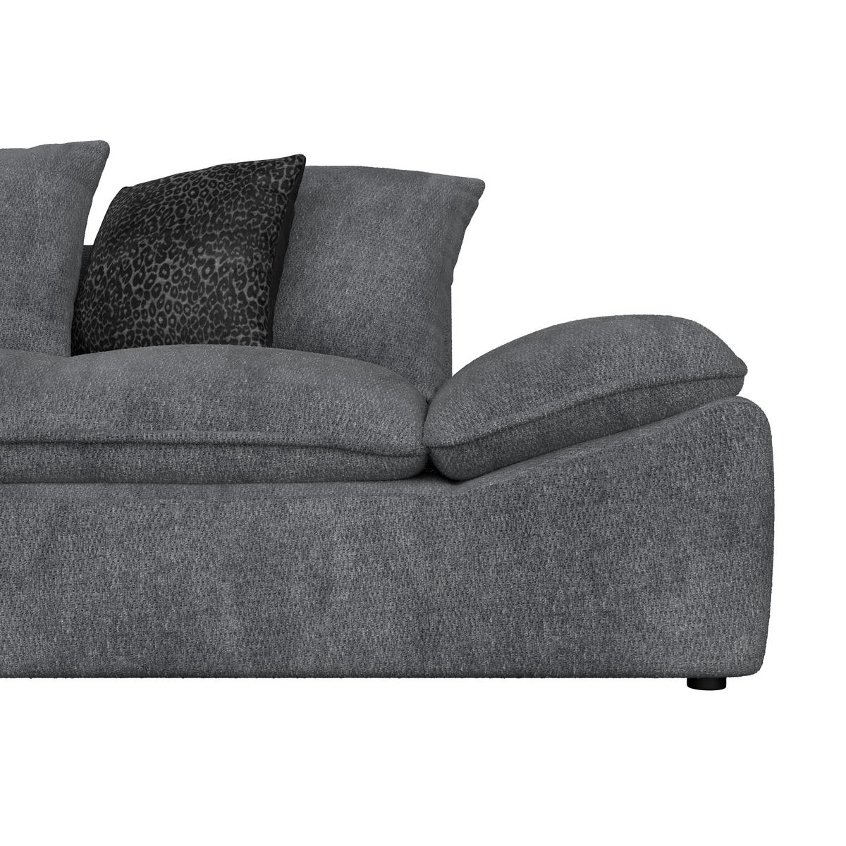 BIGSOFA Chenille Anthrazit  - Anthrazit/Schwarz, Trend, Textil (310/76-90/124cm) - MID.YOU