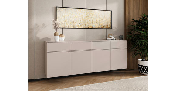 SIDEBOARD  220/80/40 cm 4 Schublade(n)  - Kaschmir/Silberfarben, Design, Holzwerkstoff/Kunststoff (220/80/40cm) - Xora
