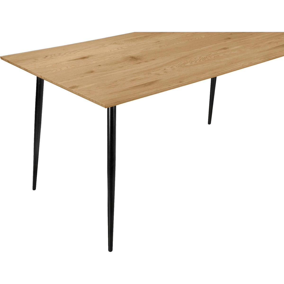 ESSTISCH 120/80/76 cm Nachbildung  Metall, Holzwerkstoff gastro- und objekttauglich rechteckig Schwarz, Eichefarben  - Eichefarben/Schwarz, MODERN, Holzwerkstoff/Metall (120/80/76cm) - MID.YOU