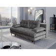 SCHLAFSOFA  mit Liegefunktion, Schlafen auf Sitzhöhe, Rücken echt Chenille Graphitfarben  - Schwarz/Graphitfarben, KONVENTIONELL, Textil/Metall (203/94/96cm) - Carryhome