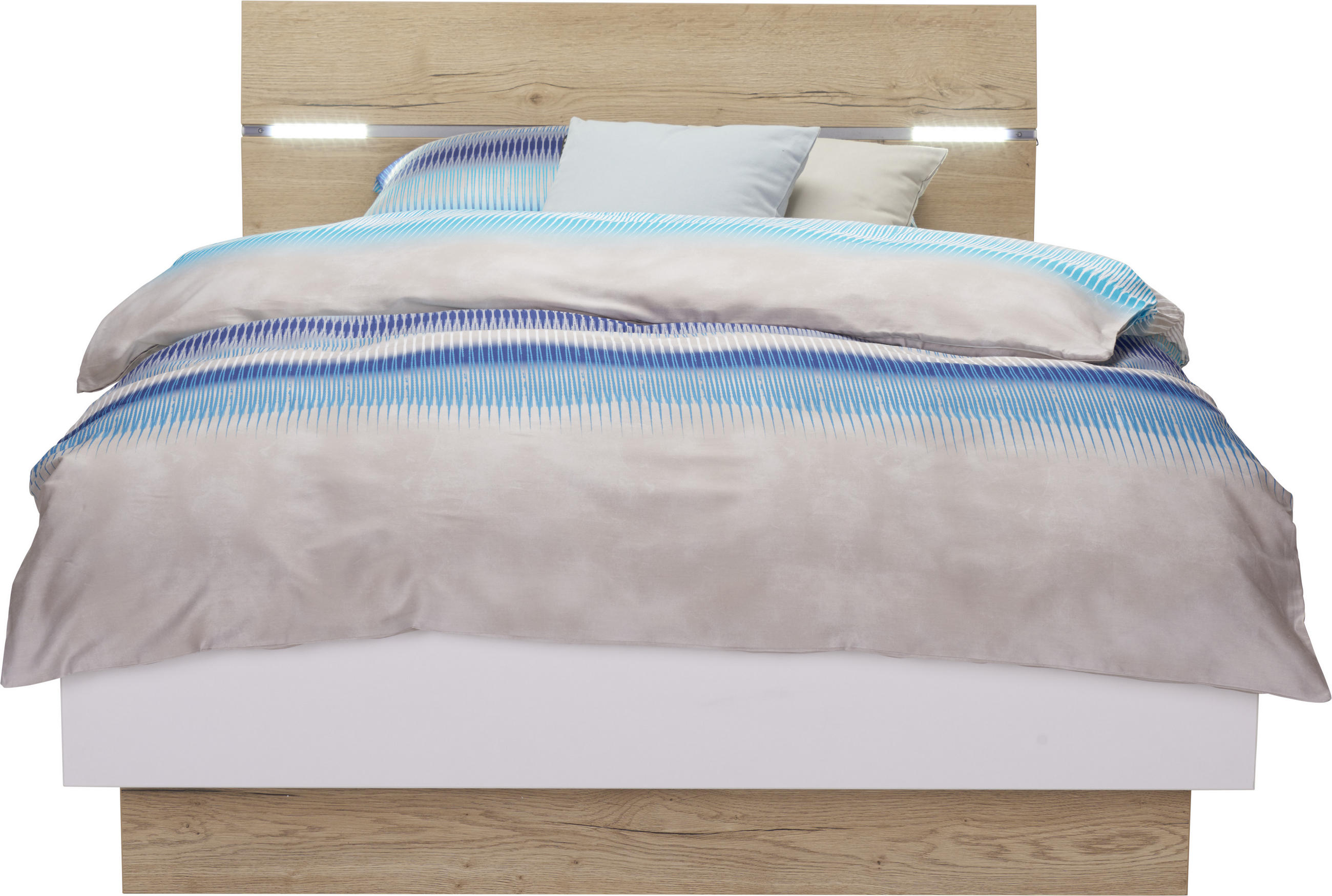 BETT 120/200 cm Weiß, Eichefarben  - Eichefarben/Weiß, Design (120/200cm) - Hom`in